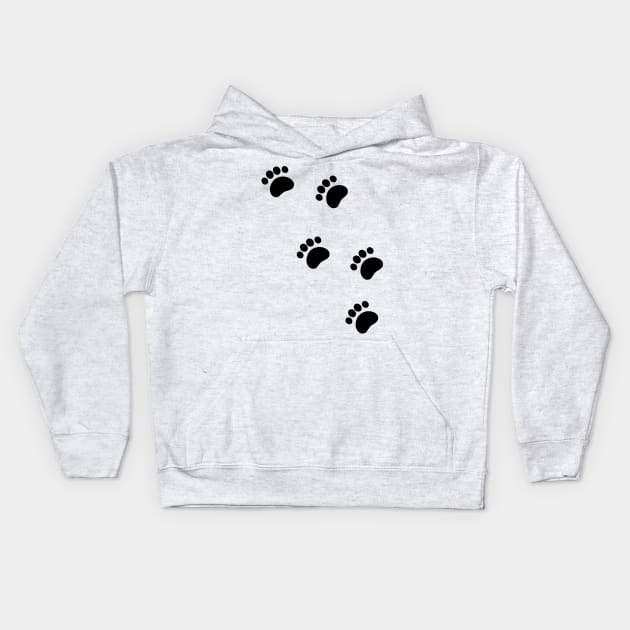 Animal Tracks Paw Prints Kids Hoodie by Daily Design